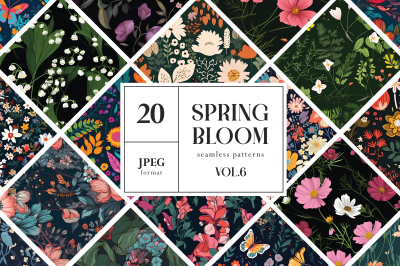 Spring Bloom Seamless Patterns Vol.6