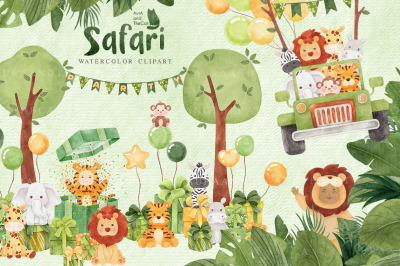 Safari watercolor clipart