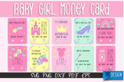 Baby Girl Money Card SVG | Baby Girl Money Holder | Happy Birthday