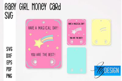 Baby Girl Money Card SVG | Baby Girl Money Holder | Happy Birthday