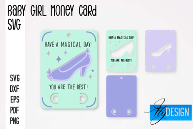 Baby Girl Money Card SVG | Baby Girl Money Holder | Happy Birthday