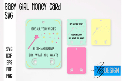 Baby Girl Money Card SVG | Baby Girl Money Holder | Happy Birthday