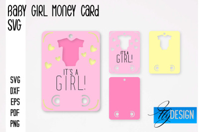 Baby Girl Money Card SVG | Baby Girl Money Holder | Happy Birthday