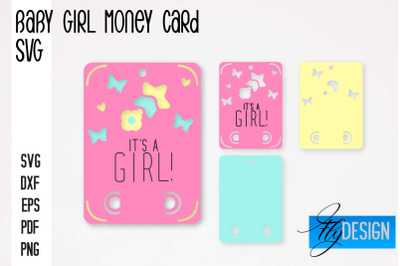 Baby Girl Money Card SVG | Baby Girl Money Holder | Happy Birthday