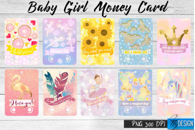 Baby Girl Money Card PNG Design | Girl Money Holder | Baby PNG