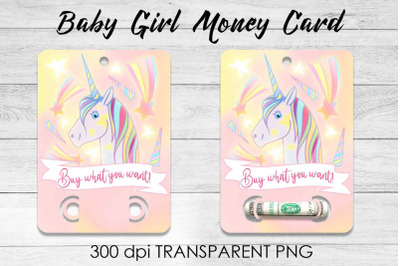 Baby Girl Money Card PNG Design | Girl Money Holder | Baby PNG