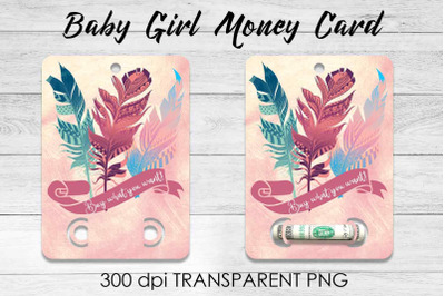 Baby Girl Money Card PNG Design | Girl Money Holder | Baby PNG