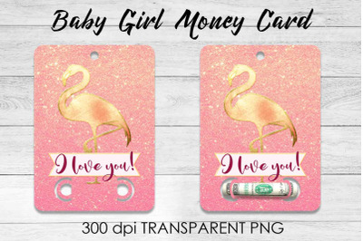 Baby Girl Money Card PNG Design | Girl Money Holder | Baby PNG