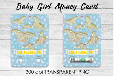 Baby Girl Money Card PNG Design | Girl Money Holder | Baby PNG