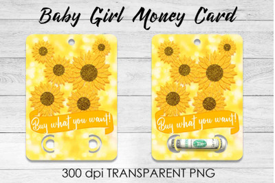 Baby Girl Money Card PNG Design | Girl Money Holder | Baby PNG