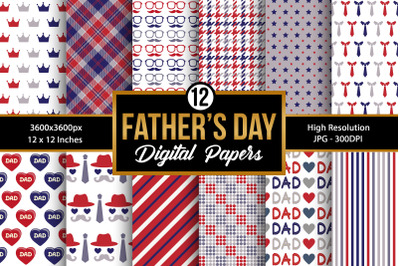 Father&#039;s Day Seamless Pattern Digital Papers