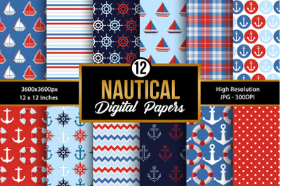 Nautical Seamless Pattern Digital Papers