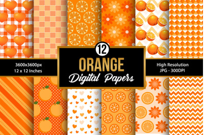 Orange Fruit Pattern Digital Papers