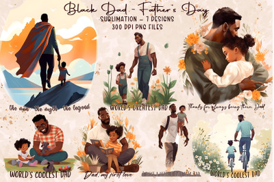 Black Dad Fathers Day Sublimation