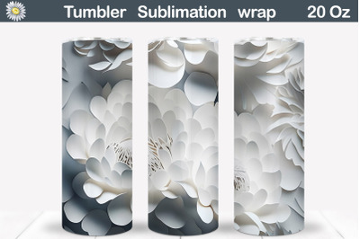 3D Flowers Tumbler Wrap | Paper Art Tumbler&nbsp;