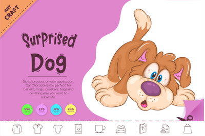 Surprised Cartoon Dog. Clipart.