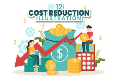 12 Cost Reduction Business Illustration