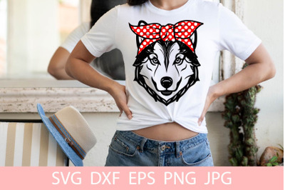 Cute Husky Dog With Bandana Animal Pet SVG File, Shirt SVG