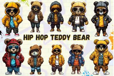 Hip Hop Teddy Bear Illustration Clipart