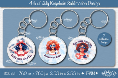 4th of July Keychain Sublimation| Patriotic Keychain sublimation