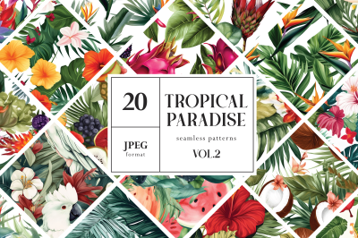 Tropical Paradise Seamless Patterns Vol. 2