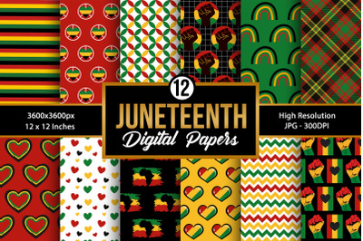 Juneteenth Freedom Day Digital Papers, African Seamless Pattern