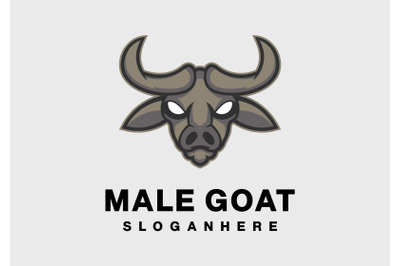 Angry Male Goat head logo abstract monogram vector template