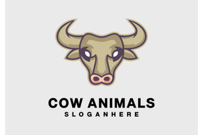 cow head logo abstract monogram vector template