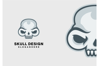 evil skull design logo abstract monogram vector template