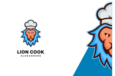 lion cook logo abstract monogram vector template