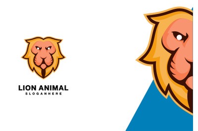 lion head logo abstract monogram vector template