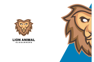 lion head logo abstract monogram vector template