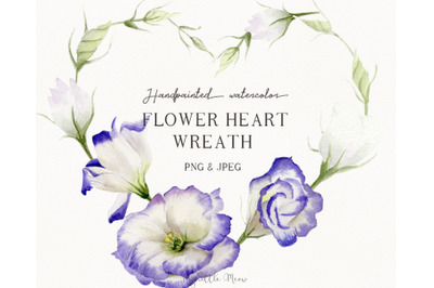 Flower heart wreath valentine wreath