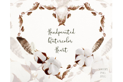 Fall invitation clipart watercolor heart wreath