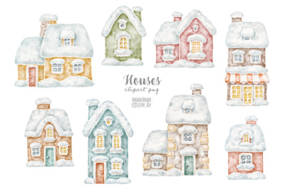 Winter Houses clipart