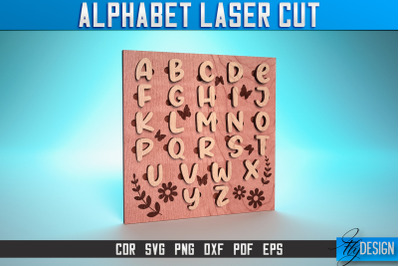 Alphabet Laser Cut SVG | Kids Alphabet Laser Cut SVG Design | CNC File