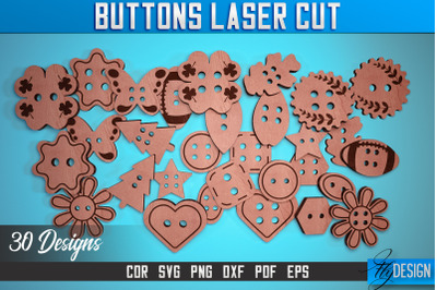 Buttons Laser Cut SVG | Buttons Laser Cut SVG Design | CNC Files