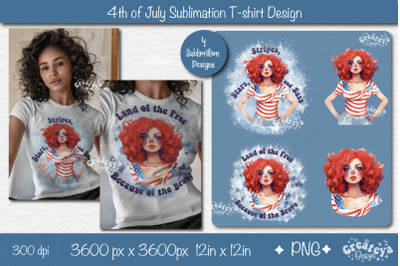 4th of July Sublimation Design| Patriotic USA Sublimation PNG