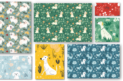 Cute Puppy Seamless Patterns