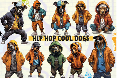 Hip Hop Cool Dogs Illustration SVG PNG For POD