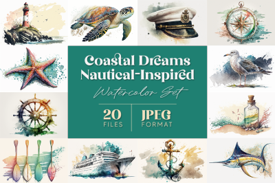 Coastal Dreams: Nautical-Inspired Watercolor Set