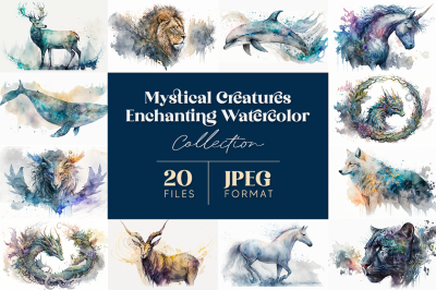 Mystical Creatures Enchanting Watercolor Collection