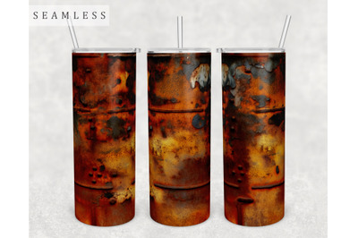 Rusty Metal Tumbler Wrap, 20 Oz Skinny Tumbler Sublimation Design, PNG