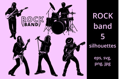 Rock Band Silhouettes SVG