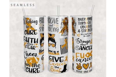 Childhood Cancer Awareness Tumbler Wrap, 20 Oz Skinny Tumbler PNG