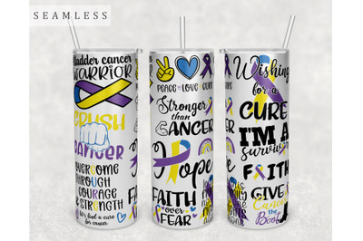 Bladder Cancer Awareness Tumbler Wrap, 20Oz Skinny Tumbler Sublimation