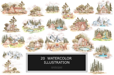 Watercolor Landscapes Clipart
