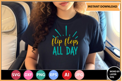 Flip Flops All Day SVG cut file design