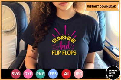 Sunshine And Flip Flops SVG cut file design
