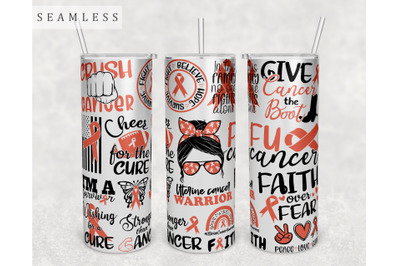 Uterine Cancer Awareness Tumbler Wrap, 20Oz Skinny Tumbler Sublimation